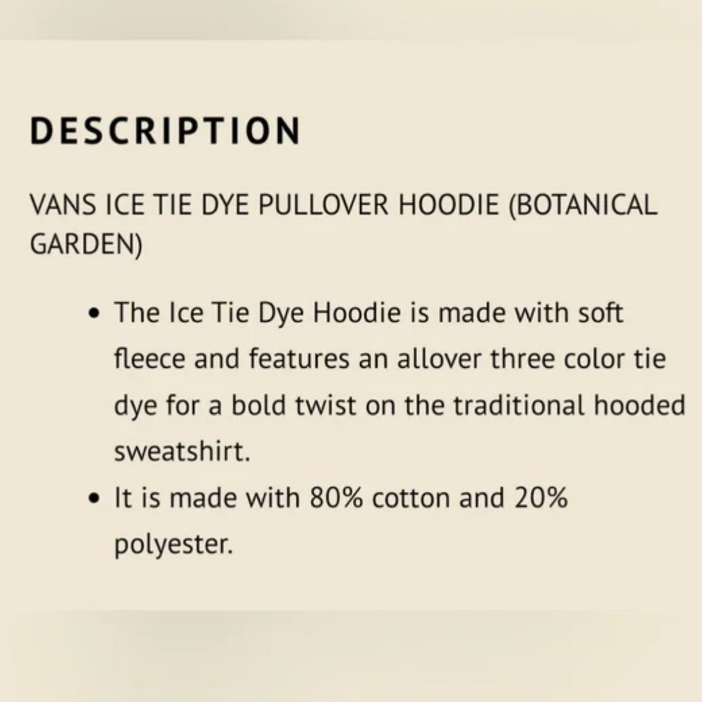 Vans Botanical Garden Tie Dye Hoodie Size M - Picture 3 of 11